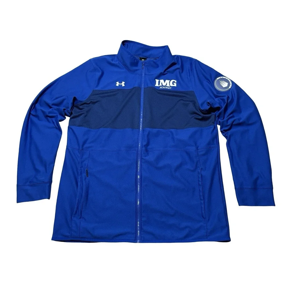 Under Armour Blue IMG Academy Full Zip Up Athletic Track Jacket Size 2XLT 25x31